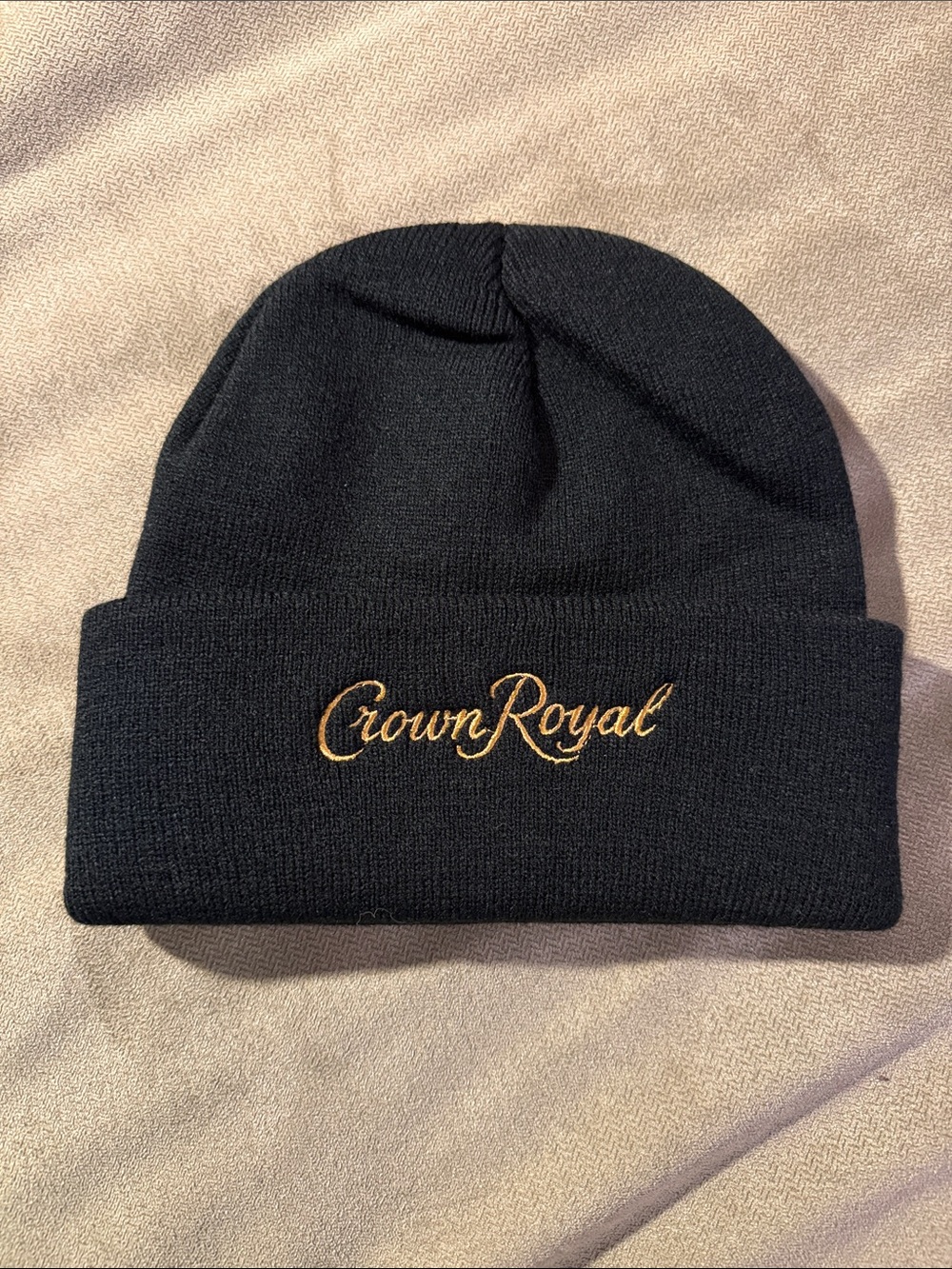 Crown Royal Emroidered Black Beanie  (Sz OS)